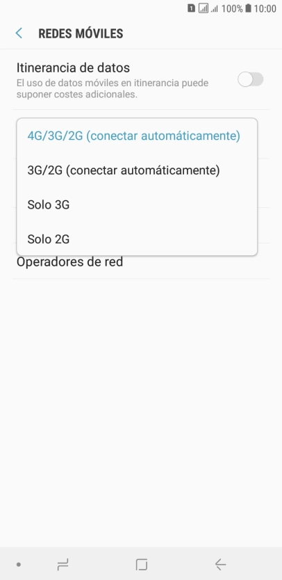 Pulsa el tipo de red deseado. Pulsa el tipo de red deseado.