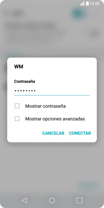 Introduce la contraseña de la red wifi y pulsa CONECTAR. Introduce la contraseña de la red wifi y pulsa CONECTAR.