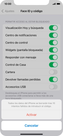 Si activas la función, pulsa Activar. Si activas la función, pulsa Activar.