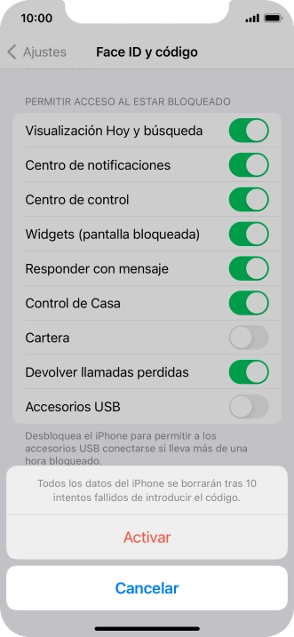 Si activas la función, pulsa Activar. Si activas la función, pulsa Activar.