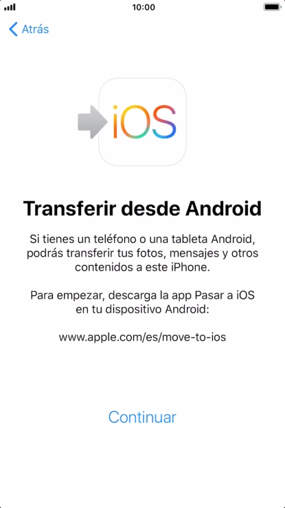 Para transferir contenido a tu teléfono, tienes que haber instalado la app Para transferir contenido a tu teléfono, tienes que haber instalado la app