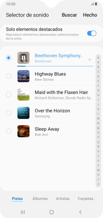 Al encontrar un timbre de llamada de tu gusto, pulsa Hecho. Al encontrar un timbre de llamada de tu gusto, pulsa Hecho.