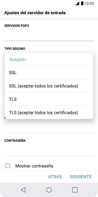 Pulsa Apagado para desactivar la función. Pulsa Apagado para desactivar la función.