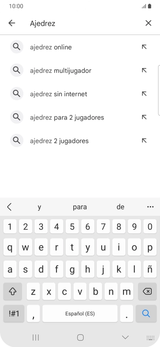 Introduce el nombre del tema o de la app y pulsa el icono de búsqueda. Introduce el nombre del tema o de la app y pulsa el icono de búsqueda.