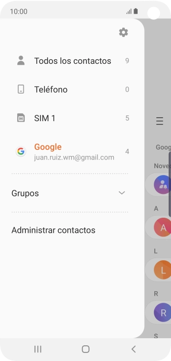 Pulsa Administrar contactos. Pulsa Administrar contactos.