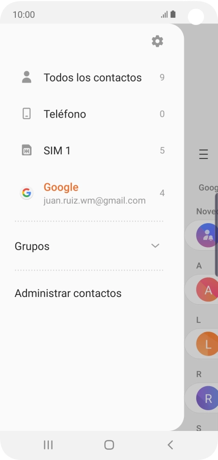 Pulsa Administrar contactos. Pulsa Administrar contactos.