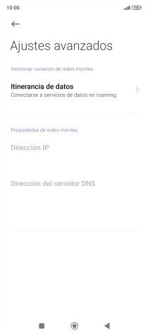 Pulsa Itinerancia de datos. Pulsa Itinerancia de datos.