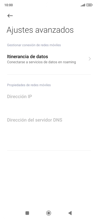 Pulsa Itinerancia de datos. Pulsa Itinerancia de datos.