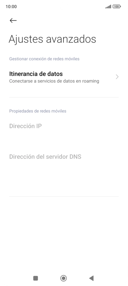 Pulsa Itinerancia de datos. Pulsa Itinerancia de datos.