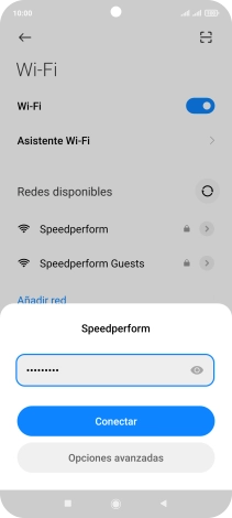Introduce la contraseña de la red wifi y pulsa Conectar. Introduce la contraseña de la red wifi y pulsa Conectar.