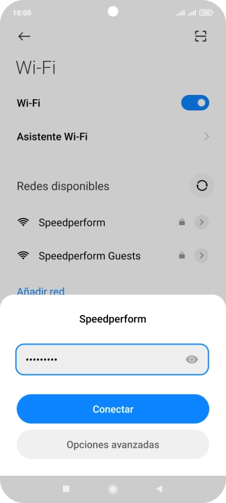 Introduce la contraseña de la red wifi y pulsa Conectar. Introduce la contraseña de la red wifi y pulsa Conectar.