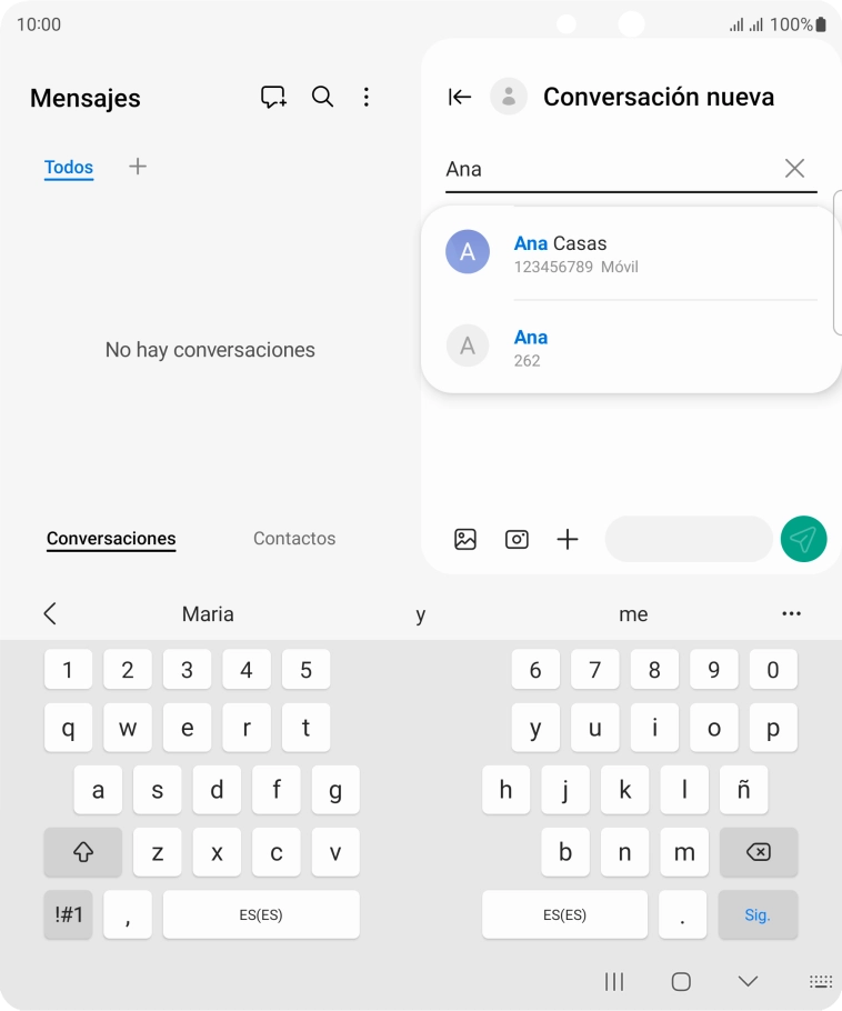 Pulsa el contacto deseado. Pulsa el contacto deseado.