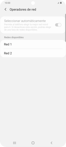 Pulsa la red deseada. Pulsa la red deseada.