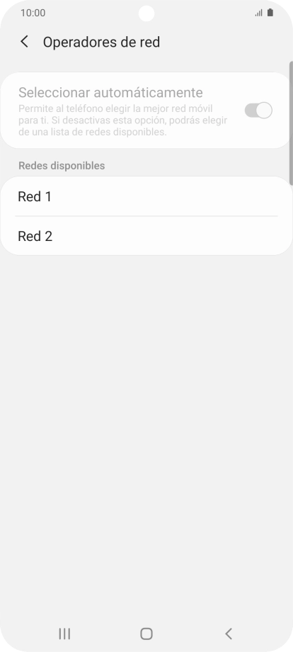 Pulsa la red deseada. Pulsa la red deseada.