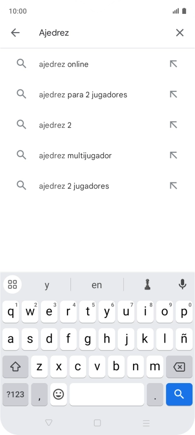 Introduce el nombre del tema o de la app y pulsa el icono de búsqueda. Introduce el nombre del tema o de la app y pulsa el icono de búsqueda.