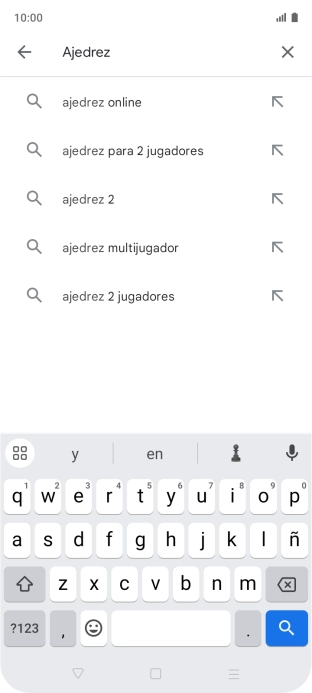 Introduce el nombre del tema o de la app y pulsa el icono de búsqueda. Introduce el nombre del tema o de la app y pulsa el icono de búsqueda.