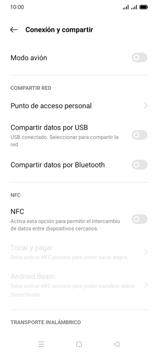 Pulsa Punto de acceso personal. Pulsa Punto de acceso personal.