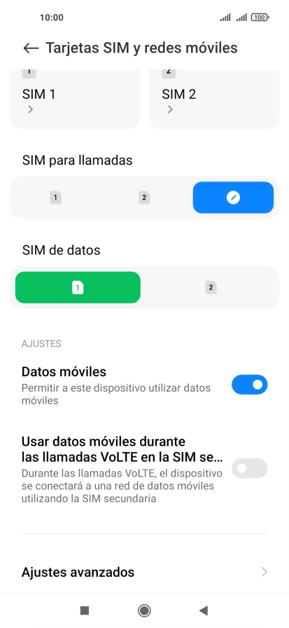 Pulsa Ajustes avanzados. Pulsa Ajustes avanzados.