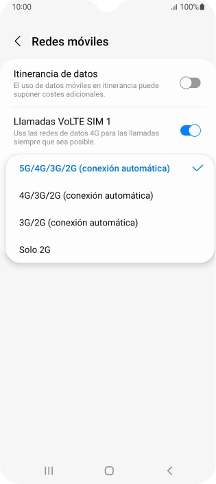 Pulsa el tipo de red deseado. Pulsa el tipo de red deseado.