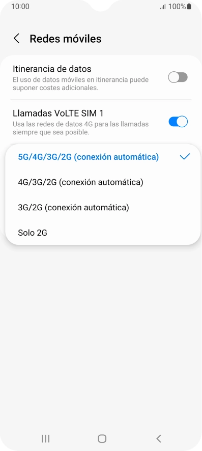 Pulsa el tipo de red deseado. Pulsa el tipo de red deseado.