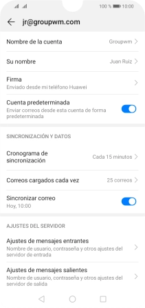 Pulsa Nombre de la cuenta. Pulsa Nombre de la cuenta.
