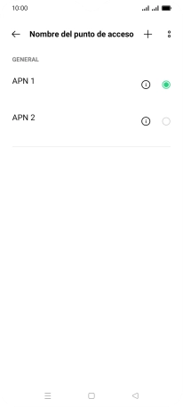Pulsa en el campo junto a la conexión de datos para activarla. Pulsa en el campo junto a la conexión de datos para activarla.