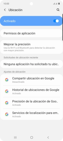 Pulsa Permisos de aplicación. Pulsa Permisos de aplicación.