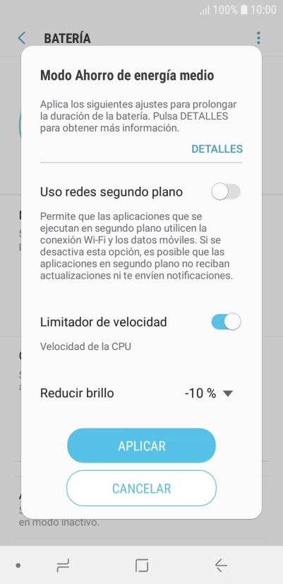 Pulsa APLICAR para activar la función. Pulsa APLICAR para activar la función.