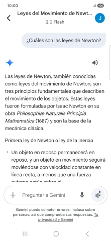 La transcripción de la conversación con Gemini Live aparece ahora en la pantalla. La transcripción de la conversación con Gemini Live aparece ahora en la pantalla.