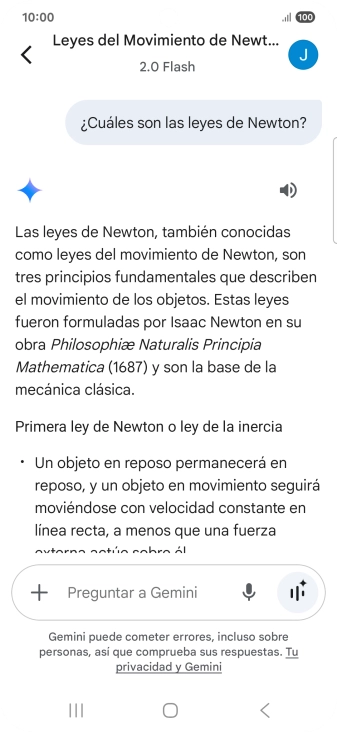La transcripción de la conversación con Gemini Live aparece ahora en la pantalla. La transcripción de la conversación con Gemini Live aparece ahora en la pantalla.