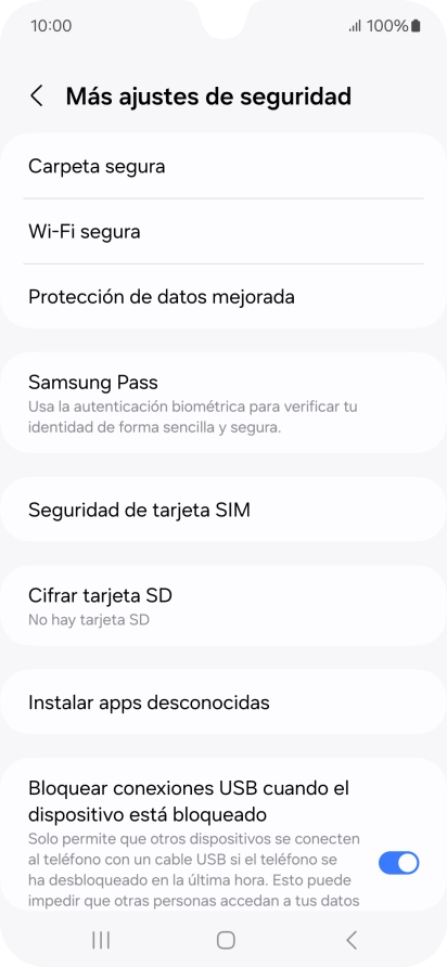 Pulsa Seguridad de tarjeta SIM. Pulsa Seguridad de tarjeta SIM.