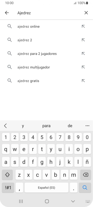 Introduce el nombre del tema o de la app y pulsa el icono de búsqueda. Introduce el nombre del tema o de la app y pulsa el icono de búsqueda.