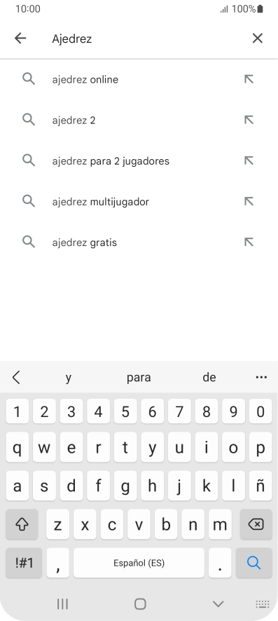 Introduce el nombre del tema o de la app y pulsa el icono de búsqueda. Introduce el nombre del tema o de la app y pulsa el icono de búsqueda.