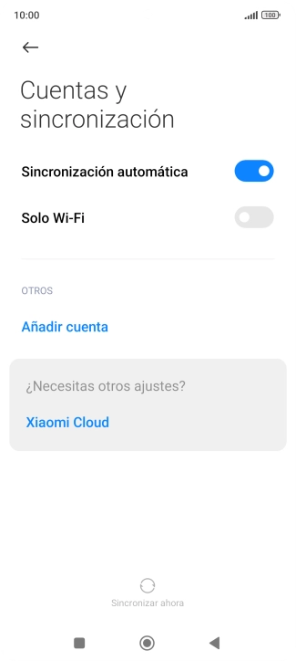 Pulsa Añadir cuenta. Pulsa Añadir cuenta.