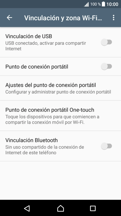 Pulsa Ajustes del punto de conexión portátil. Pulsa Ajustes del punto de conexión portátil.