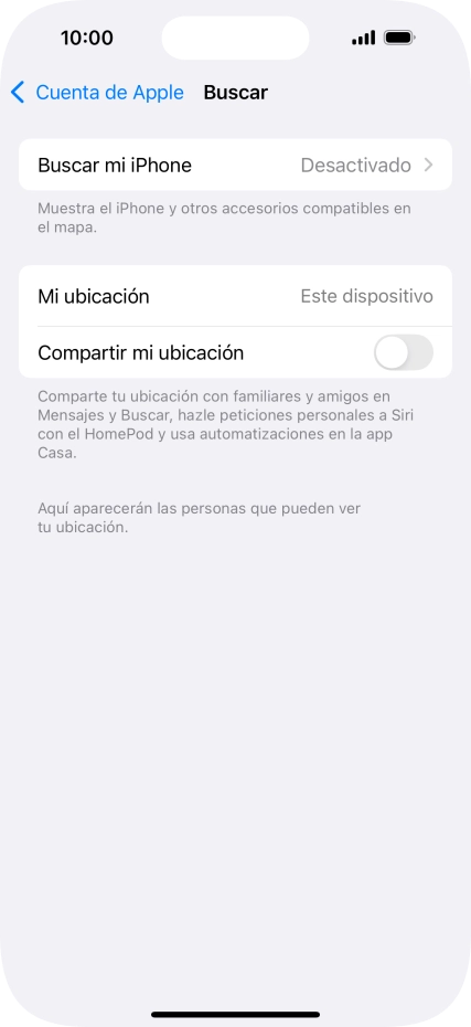 Pulsa Buscar mi iPhone. Pulsa Buscar mi iPhone.