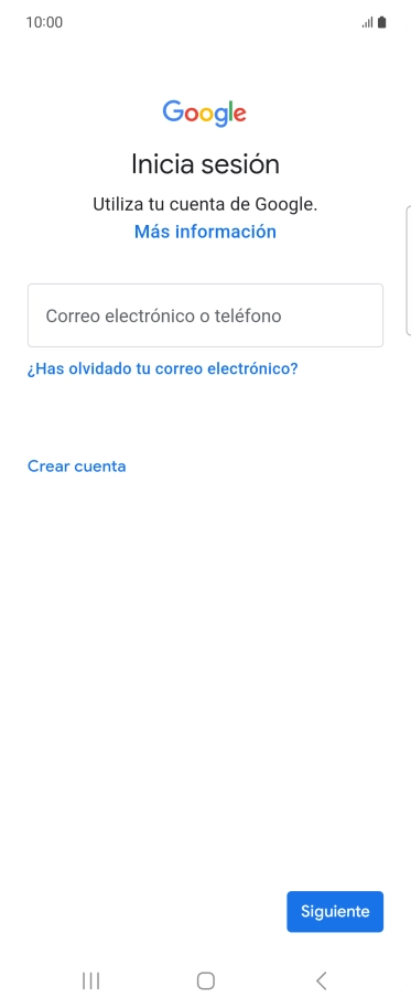 Si no tienes una cuenta de Google, pulsa Crear cuenta y sigue las indicaciones de la pantalla para ver cómo crear una cuenta nueva. Si no tienes una cuenta de Google, pulsa Crear cuenta y sigue las indicaciones de la pantalla para ver cómo crear una cuenta nueva.