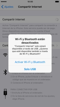 Pulsa Activar Wi-Fi y Bluetooth. Pulsa Activar Wi-Fi y Bluetooth.