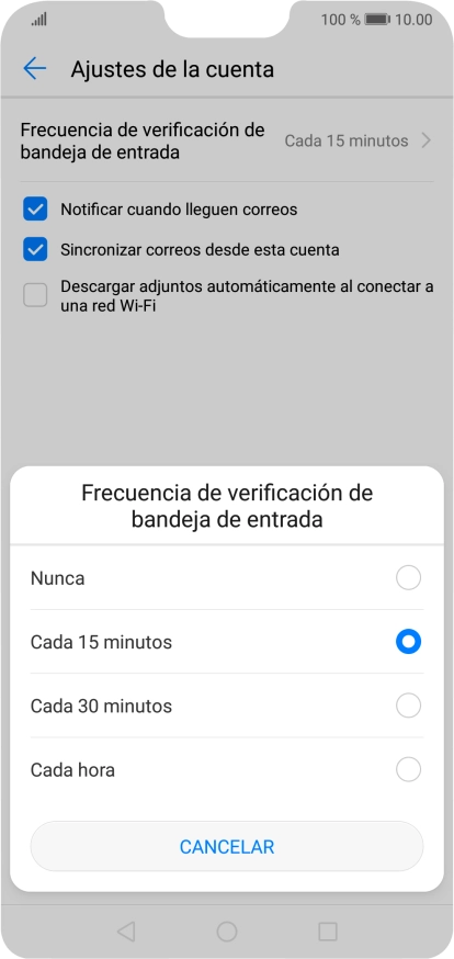 Pulsa el ajuste deseado. Pulsa el ajuste deseado.