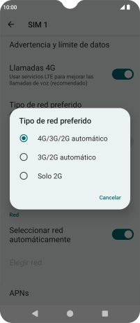 Pulsa el tipo de red deseado. Pulsa el tipo de red deseado.