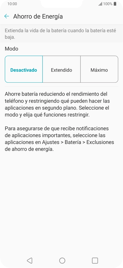 Pulsa el ajuste deseado. Pulsa el ajuste deseado.