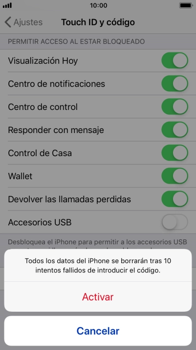 Si activas la función, pulsa Activar. Si activas la función, pulsa Activar.