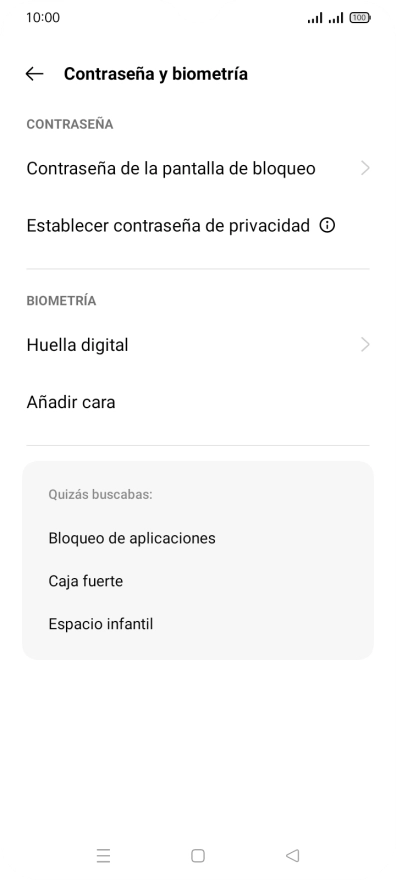 Pulsa Huella digital e introduce el código de seguridad extra que has creado anteriormente. Pulsa Huella digital e introduce el código de seguridad extra que has creado anteriormente.