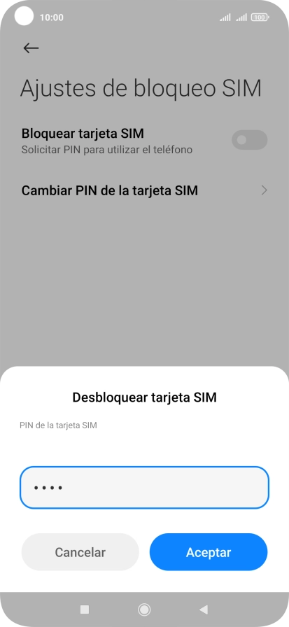 Introduce tu código PIN y pulsa Aceptar. Introduce tu código PIN y pulsa Aceptar.