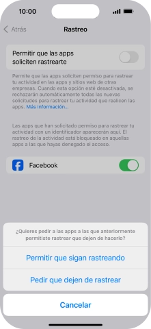 Si desactivas la función, pulsa el ajuste deseado. Si desactivas la función, pulsa el ajuste deseado.