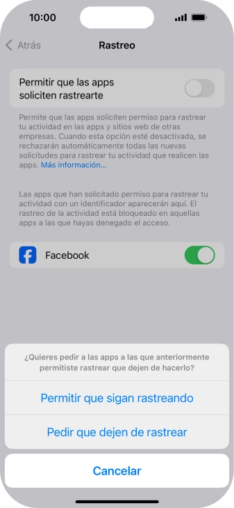Si desactivas la función, pulsa el ajuste deseado. Si desactivas la función, pulsa el ajuste deseado.