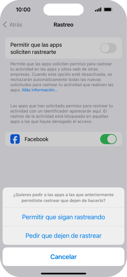 Si desactivas la función, pulsa el ajuste deseado. Si desactivas la función, pulsa el ajuste deseado.