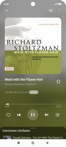 Pulsa la flecha hacia la derecha para ir al archivo de música siguiente. Pulsa la flecha hacia la derecha para ir al archivo de música siguiente.