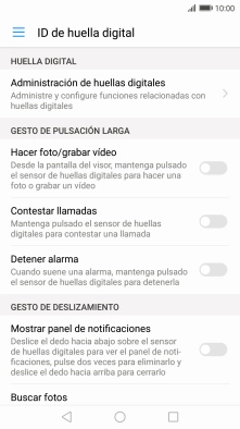 Pulsa Administración de huellas digitales. Pulsa Administración de huellas digitales.