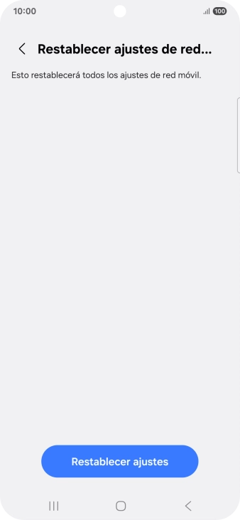 Pulsa Restablecer ajustes. Pulsa Restablecer ajustes.